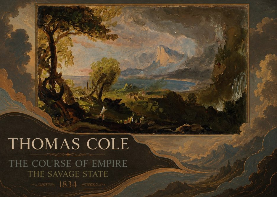 Thomas Cole The Course of Empire: the Savage State II No2 - Poszter