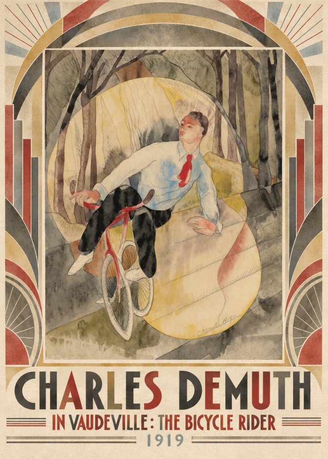 Charles Demuth In Vaudeville: the Bicycle Rider No5 - Poszter