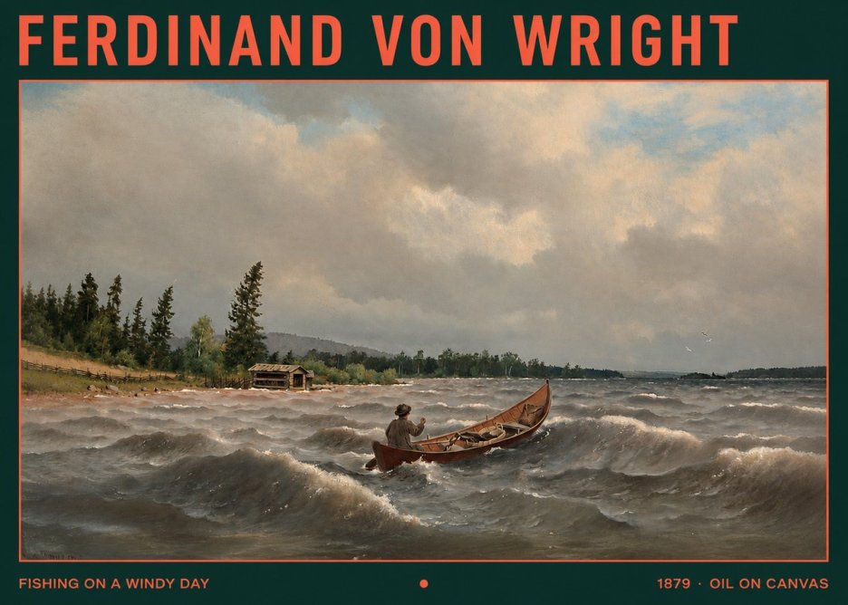 Ferdinand von Wright Fishing on a Windy Day No2 - Poszter