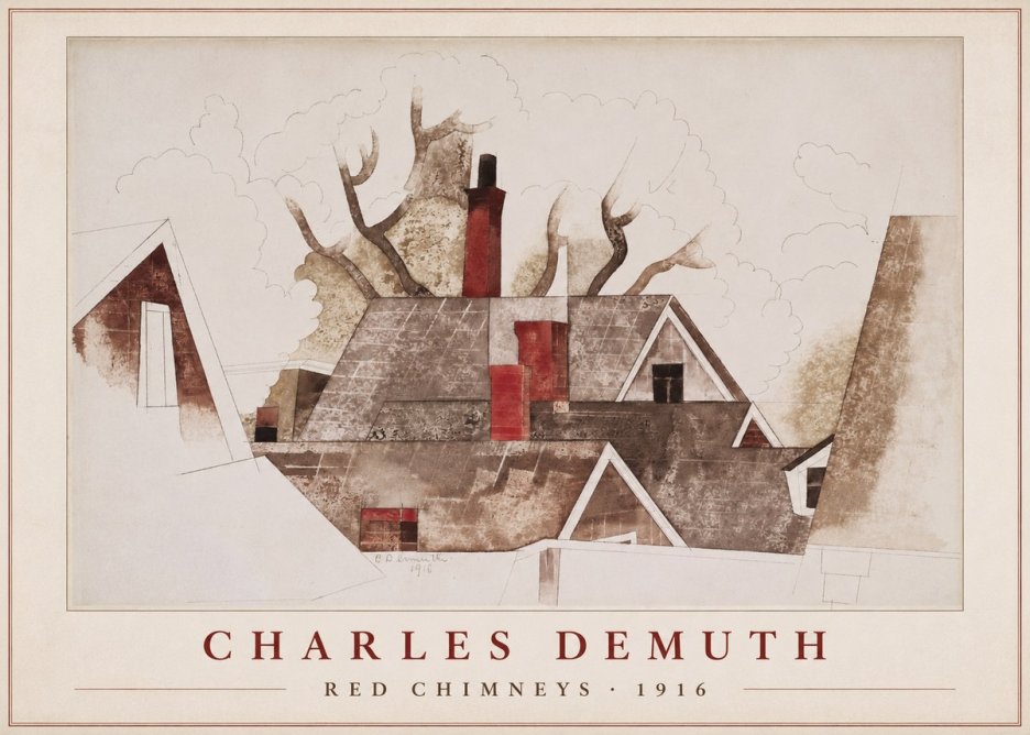 Charles Demuth Red Chimneys No1 - Poszter