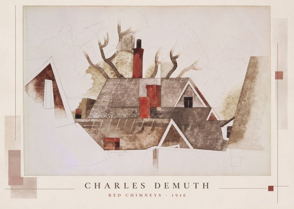 Charles Demuth Red Chimneys No5 - Poszter