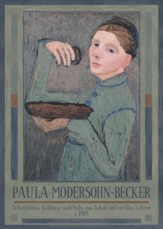 Paula Modersohn-Becker Selbstbildnis, Halbfigur Nach Links, Eine Schale Und Ein Glas Haltend No1 - Poszter