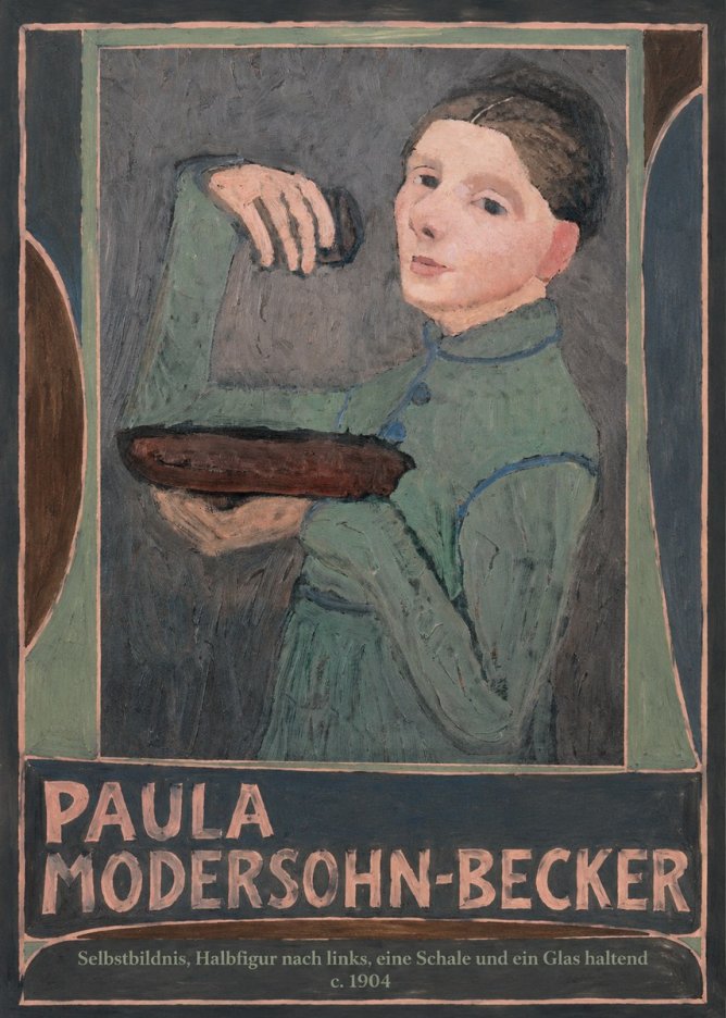 Paula Modersohn-Becker Selbstbildnis, Halbfigur Nach Links, Eine Schale Und Ein Glas Haltend No5 - Poszter