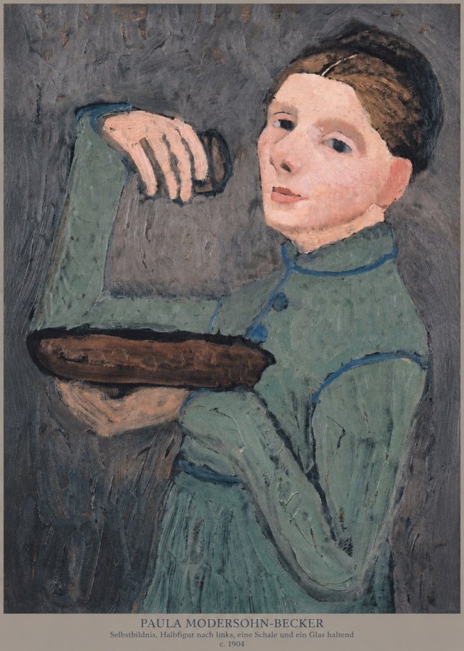 Paula Modersohn-Becker Selbstbildnis, Halbfigur Nach Links, Eine Schale Und Ein Glas Haltend No6 - Poszter