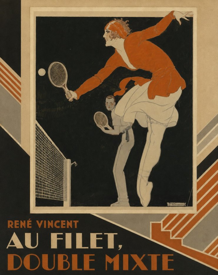 René Vincent Au Filet, Double Mixte No2 - Poszter