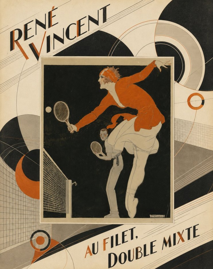 René Vincent Au Filet, Double Mixte No5 - Poszter