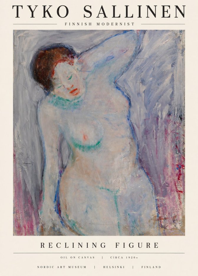 Tyko Sallinen Reclining Figure No1 - Poszter