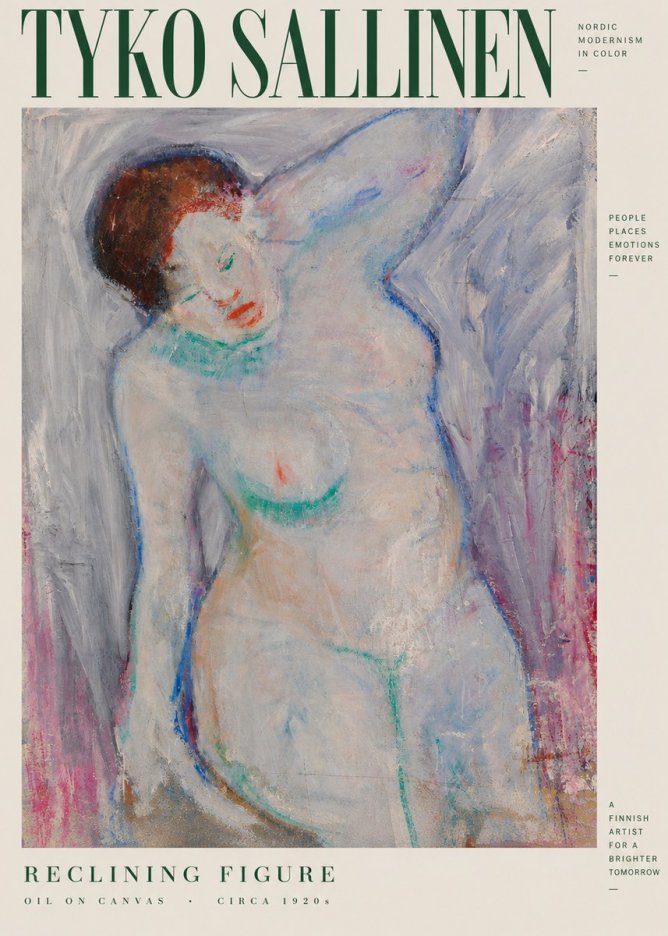 Tyko Sallinen Reclining Figure No4 - Poszter