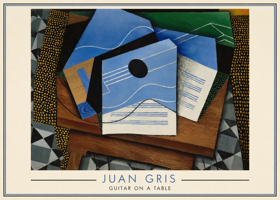 Juan Gris Guitar on a Table No6 - Poszter