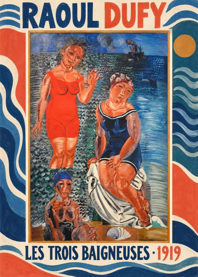 Raoul Dufy Les Trois Baigneuses No2 - Poszter
