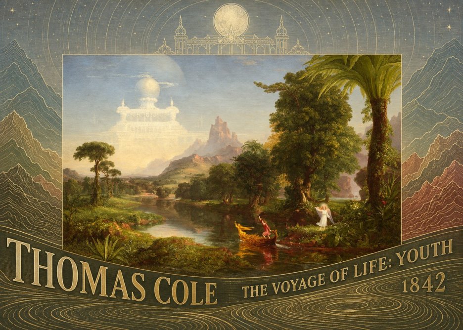 Thomas Cole The Voyage of Life: Youth III No6 - Poszter