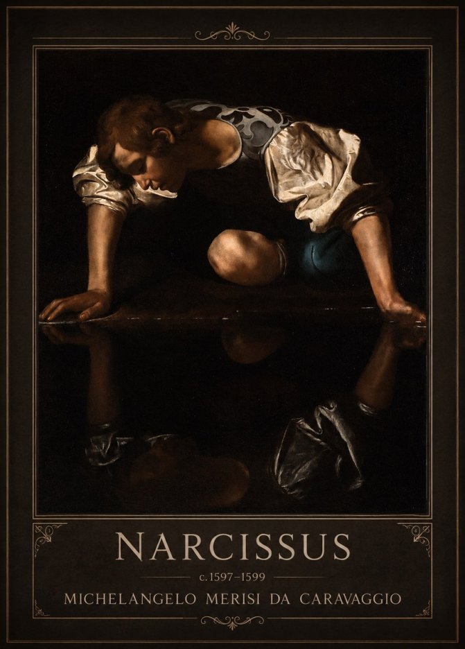 Michelangelo Merisi da Caravaggio Narcissus II No1 - Poszter