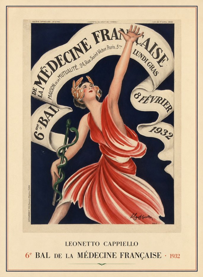 Leonetto Cappiello 6E Bal De La Médecine Française - 1932 No3 - Poszter