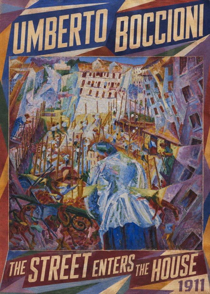 Umberto Boccioni The Street Enters the House No1 - Poszter