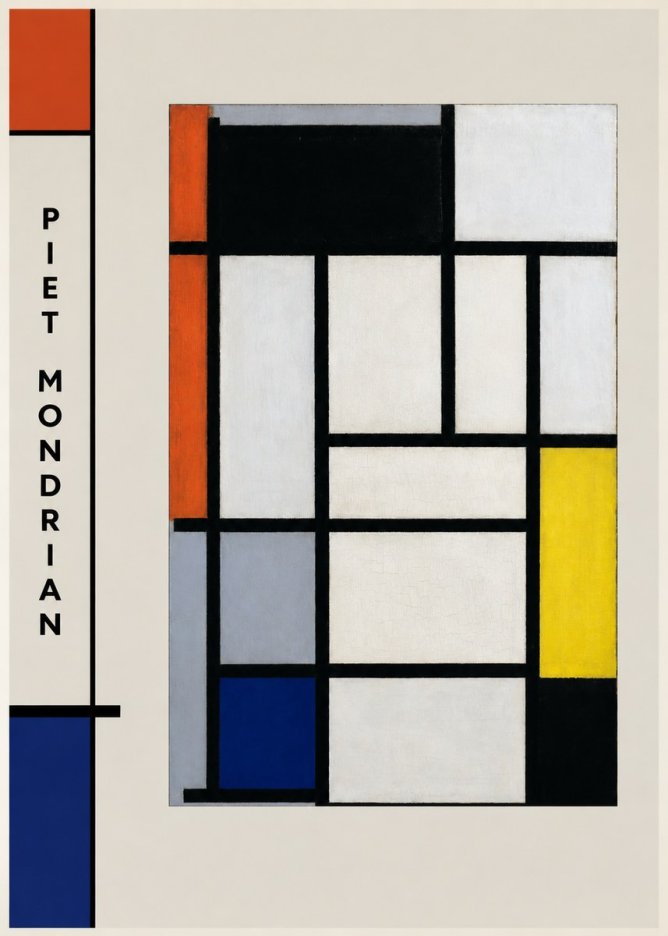 Piet Mondrian Composition with Red, Blue and Yellow No2 - Poszter