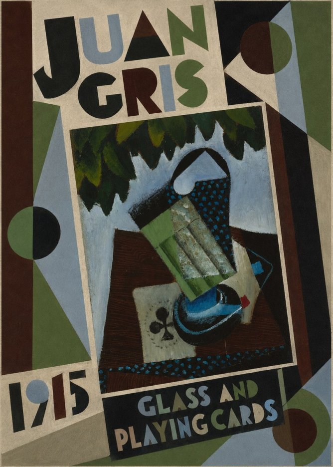 Juan Gris Glass and Playing Cards No4 - Poszter