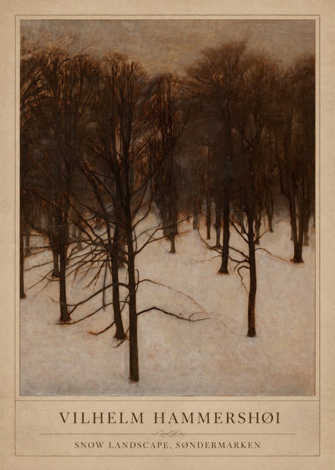 Vilhelm Hammershøi Snow Landscape, Søndermarken No1 - Poszter