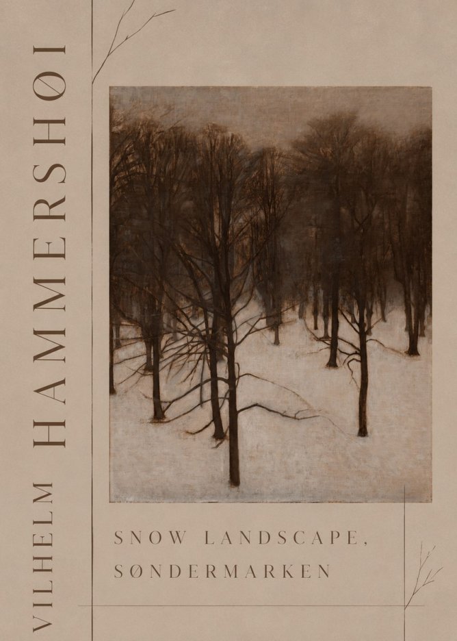 Vilhelm Hammershøi Snow Landscape, Søndermarken No3 - Poszter
