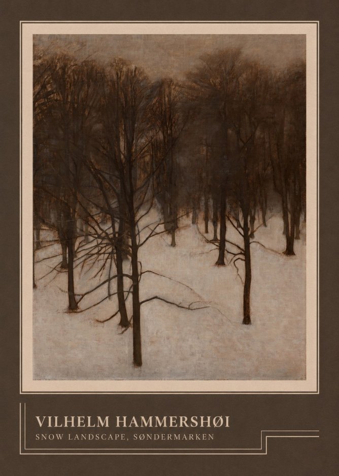 Vilhelm Hammershøi Snow Landscape, Søndermarken No4 - Poszter