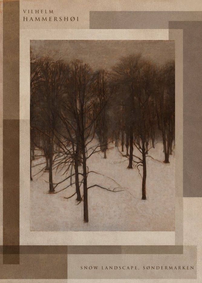 Vilhelm Hammershøi Snow Landscape, Søndermarken No6 - Poszter