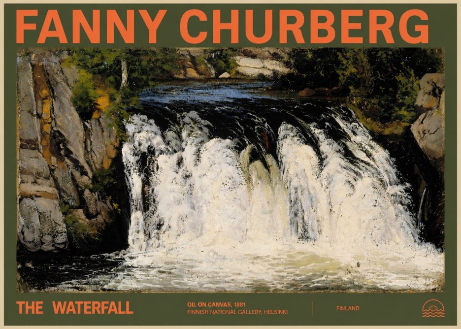 Fanny Churberg The Waterfall No2 - Poszter