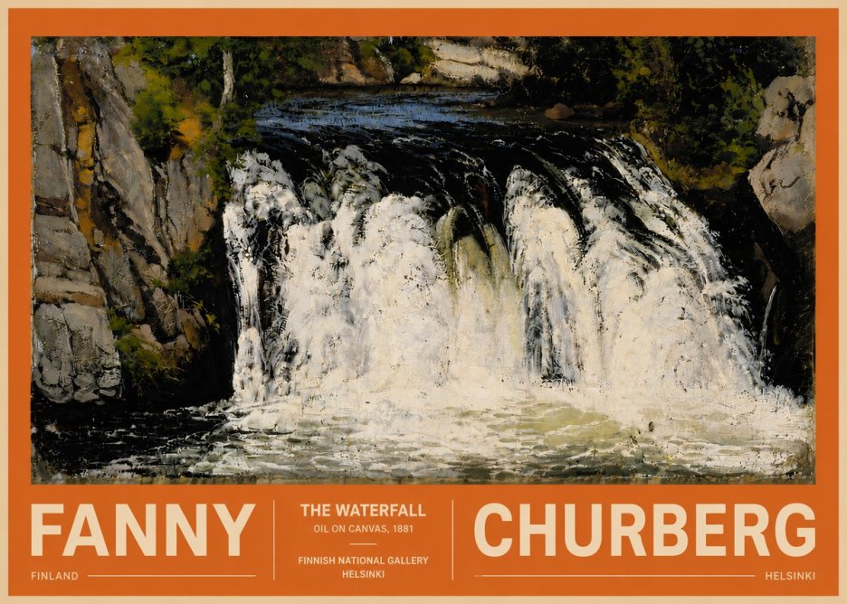 Fanny Churberg The Waterfall No5 - Poszter