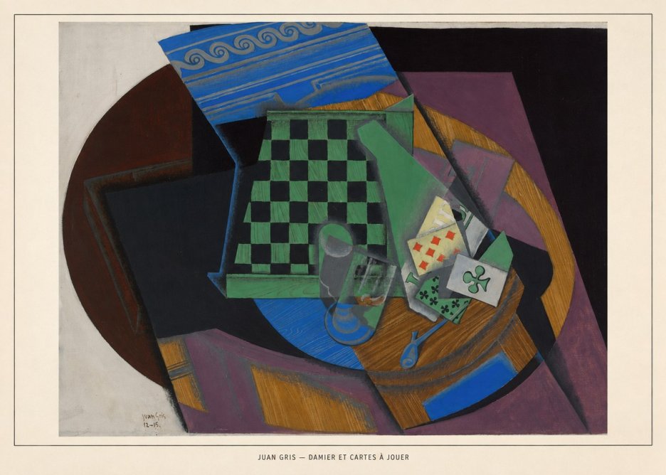 Juan Gris Damier Et Cartes À Jouer No6 - Poszter