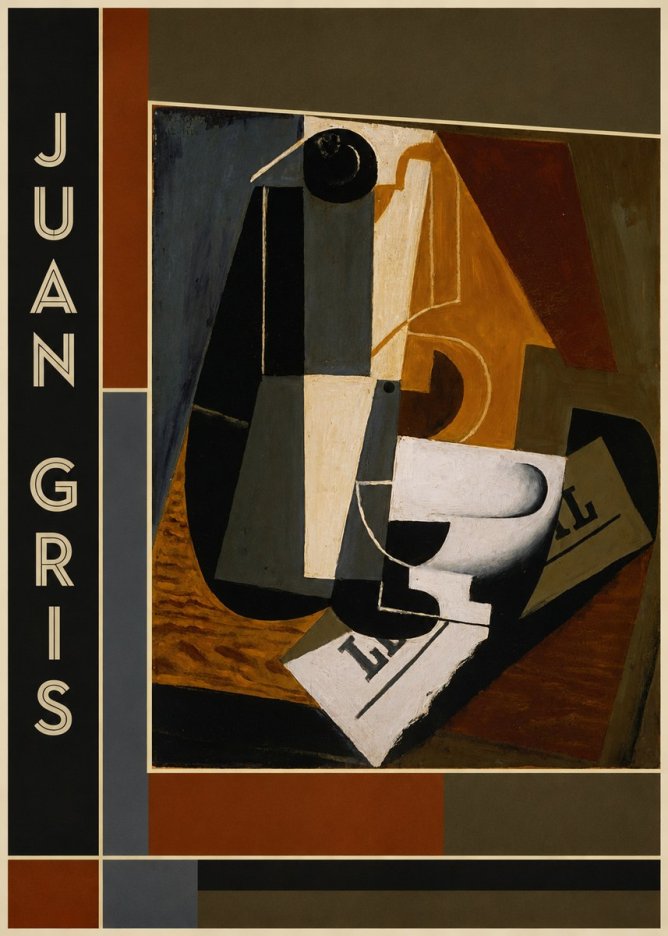 Juan Gris Glass and Bottle No2 - Poszter