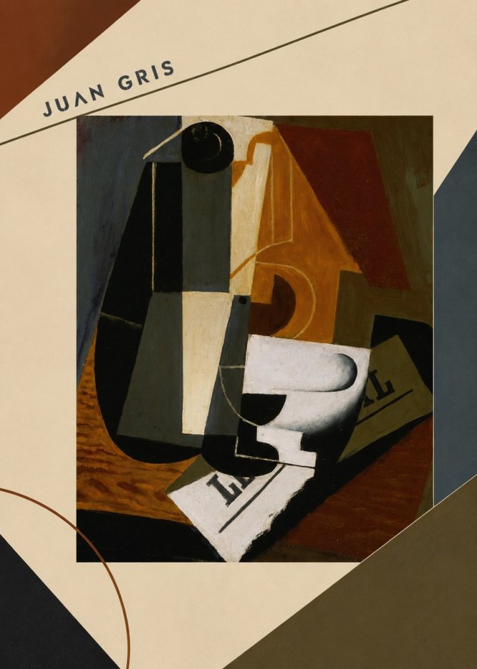 Juan Gris Glass and Bottle No6 - Poszter