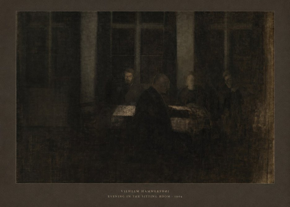Vilhelm Hammershøi Evening in the Sitting Room No5 - Poszter