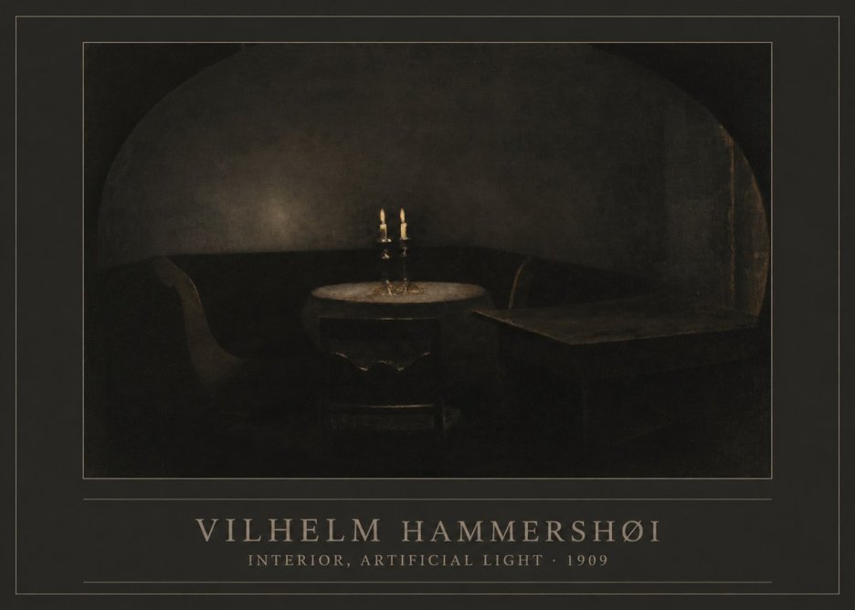 Vilhelm Hammershøi Interior, Artificial Light No1 - Poszter