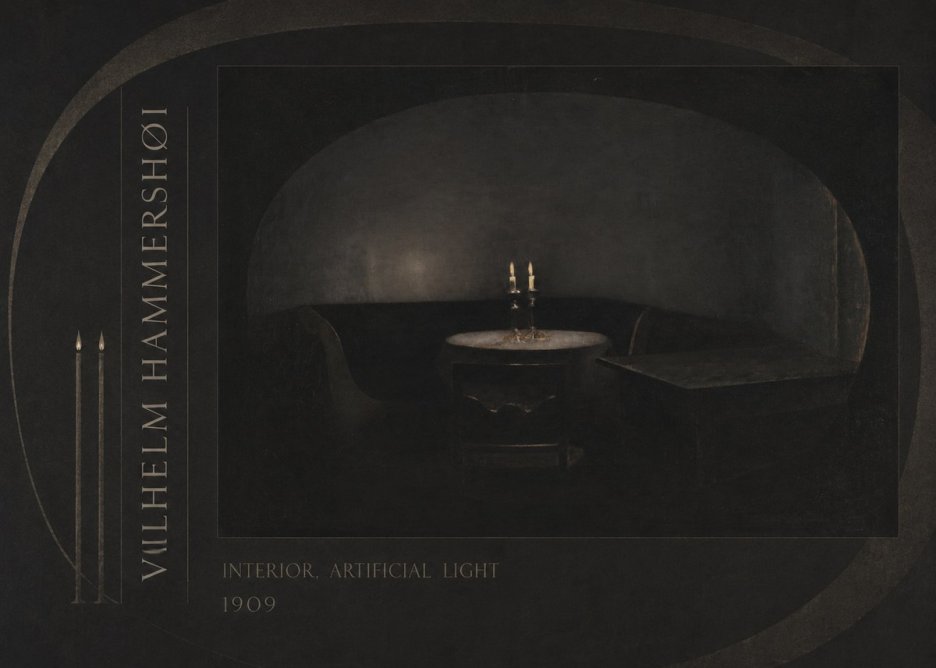 Vilhelm Hammershøi Interior, Artificial Light No6 - Poszter