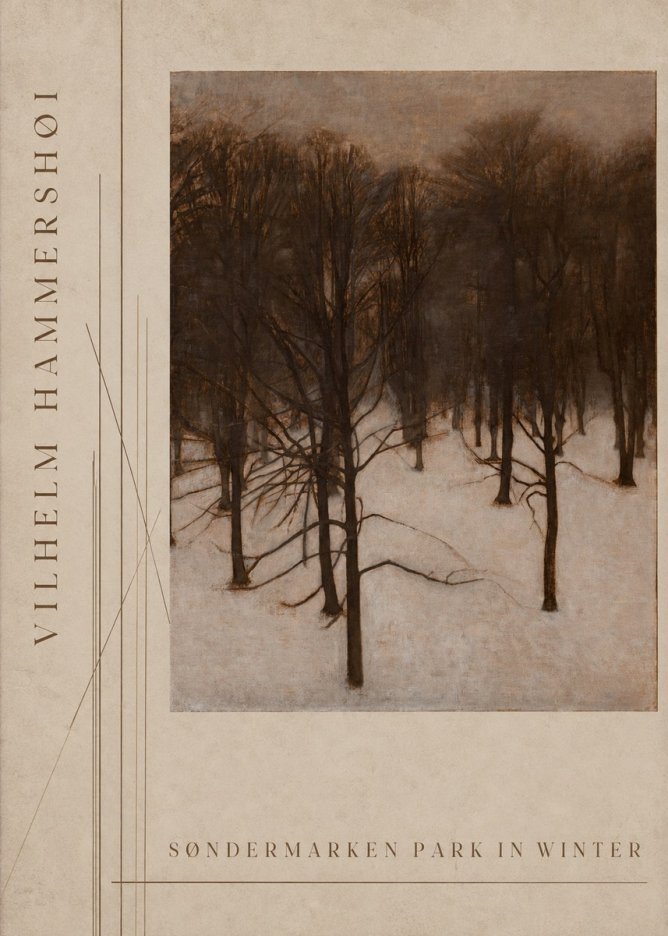 Vilhelm Hammershøi Søndermarken Park in Winter No2 - Poszter