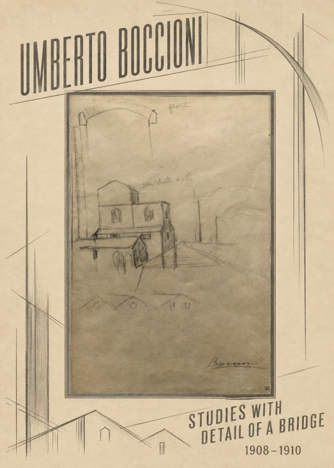 Umberto Boccioni Studies with Detail of a Bridige No2 - Poszter