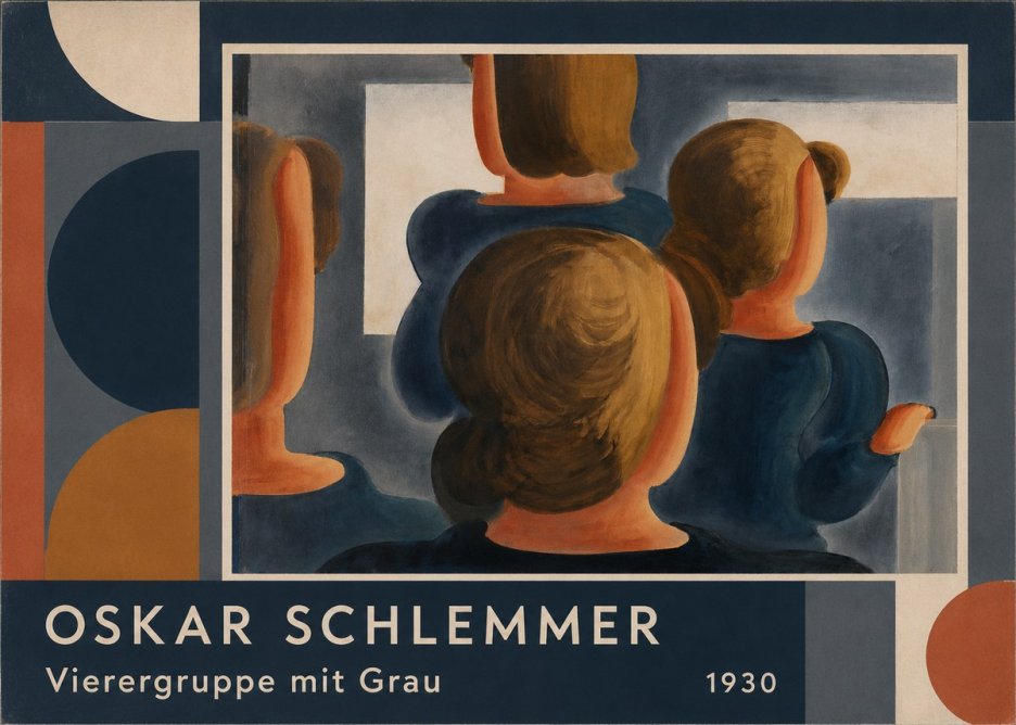 Oskar Schlemmer Vierergruppe Mit Grau No2 - Poszter