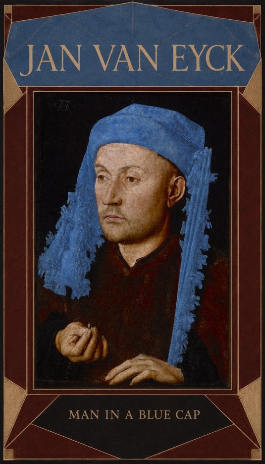 Jan van Eyck Man in a Blue Cap I No6 - Poszter