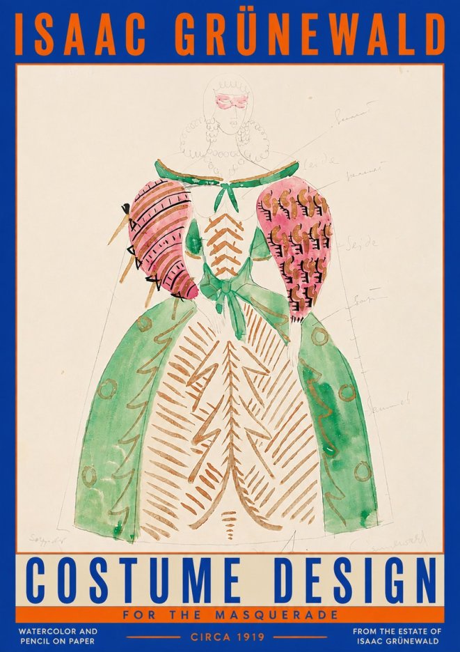 Isaac Grünewald Costume Design for the Masquerade No3 - Poszter