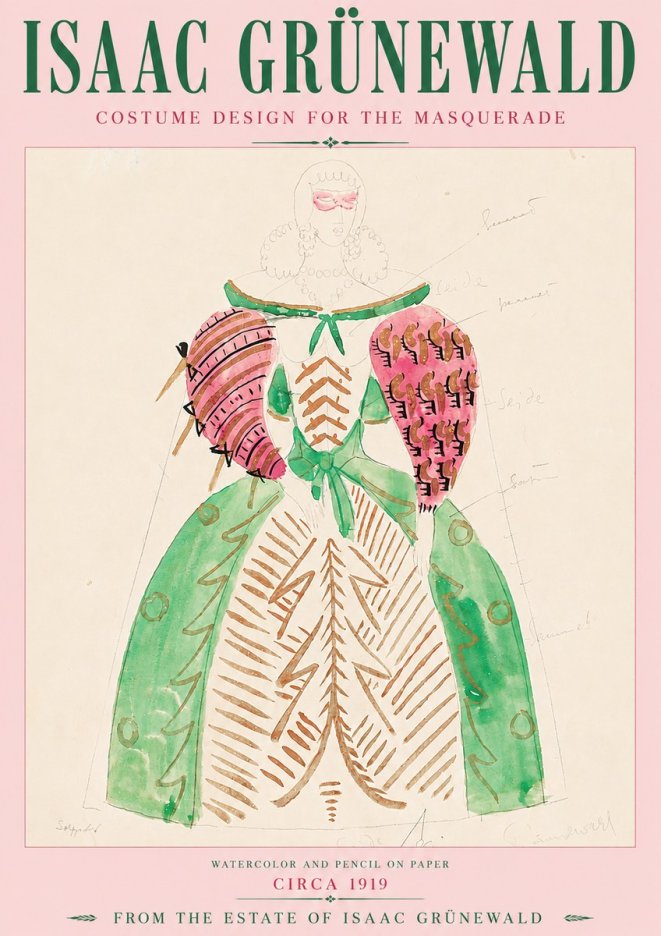 Isaac Grünewald Costume Design for the Masquerade No4 - Poszter