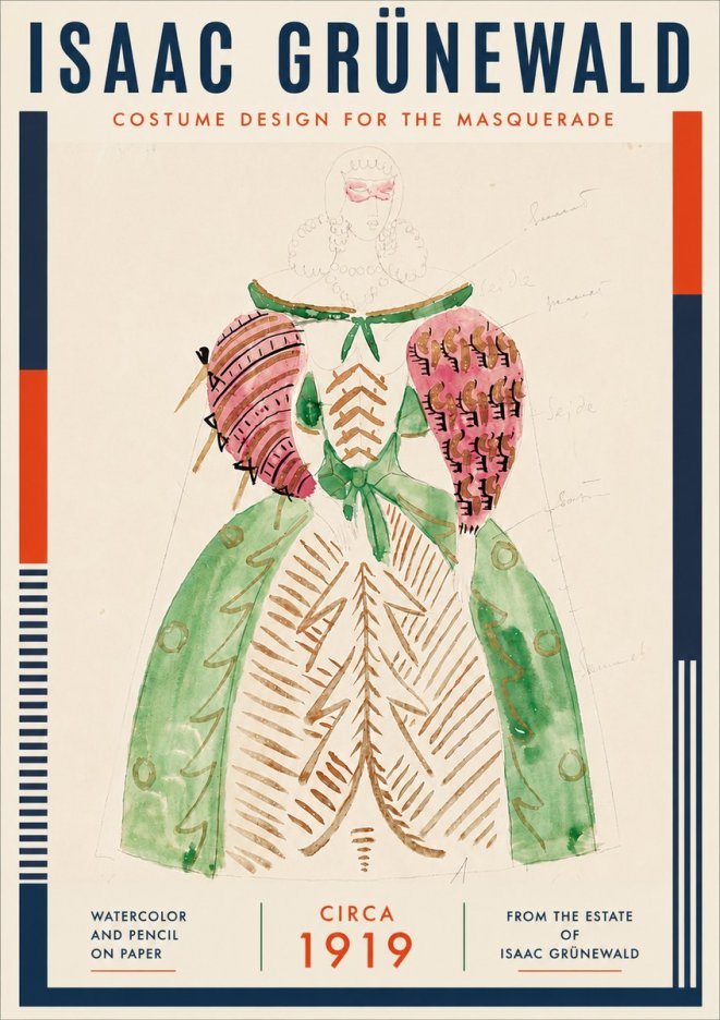 Isaac Grünewald Costume Design for the Masquerade No5 - Poszter