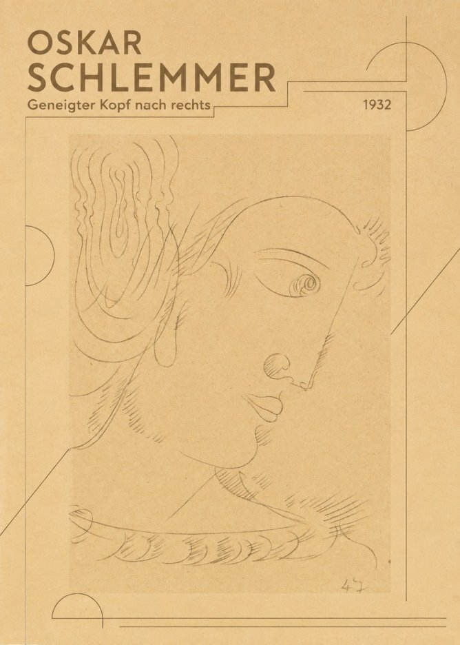 Oskar Schlemmer Geneigter Kopf Nach Rechts No3 - Poszter