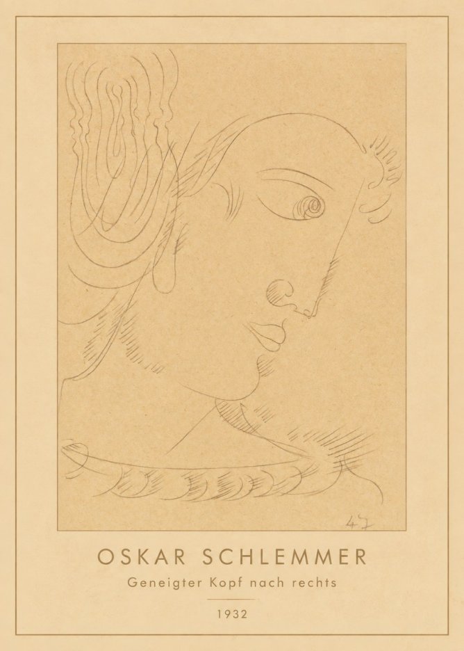Oskar Schlemmer Geneigter Kopf Nach Rechts No4 - Poszter