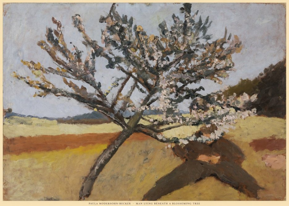 Paula Modersohn-Becker Man Lying Beneath a Blossoming Tree No6 - Poszter