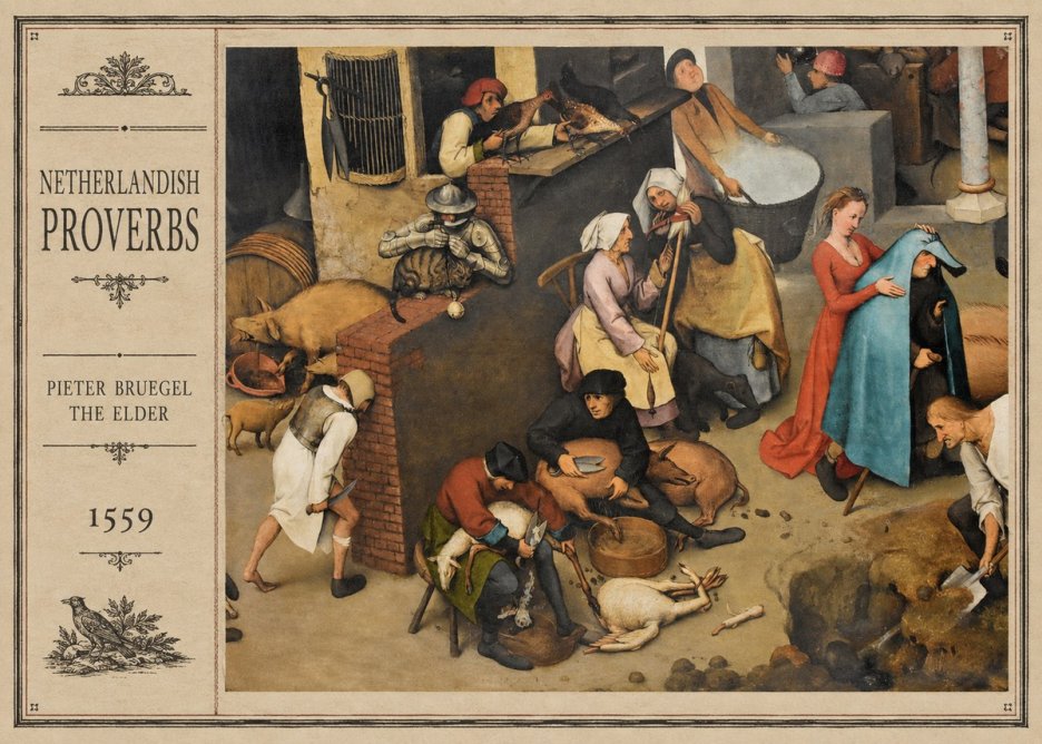 Pieter Bruegel Netherlandish Proverbs VIII No2 - Poszter
