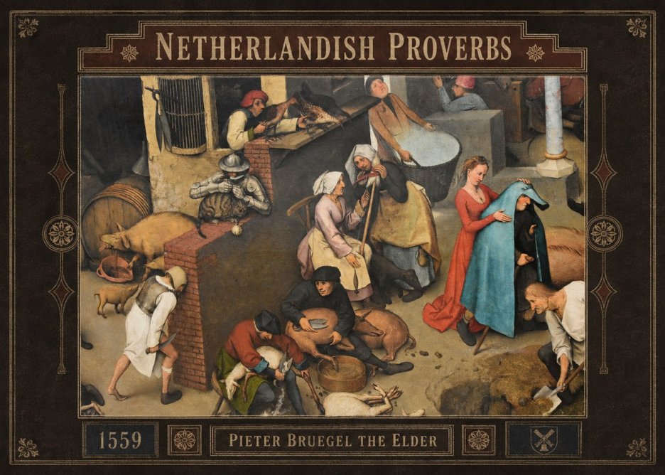Pieter Bruegel Netherlandish Proverbs VIII No3 - Poszter