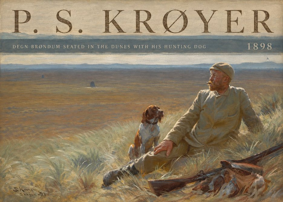 P.S. Krøyer Degn Brøndum Seated in the Dunes with His Hunting Dog No4 - Poszter