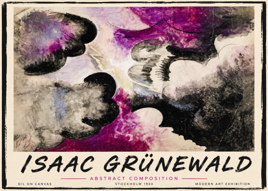 Isaac Grünewald Abstract Composition No5 - Poszter