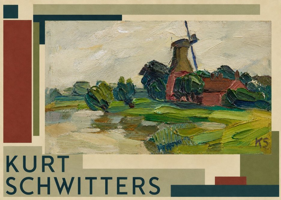 Kurt Schwitters Landscape with Windmill No2 - Poszter