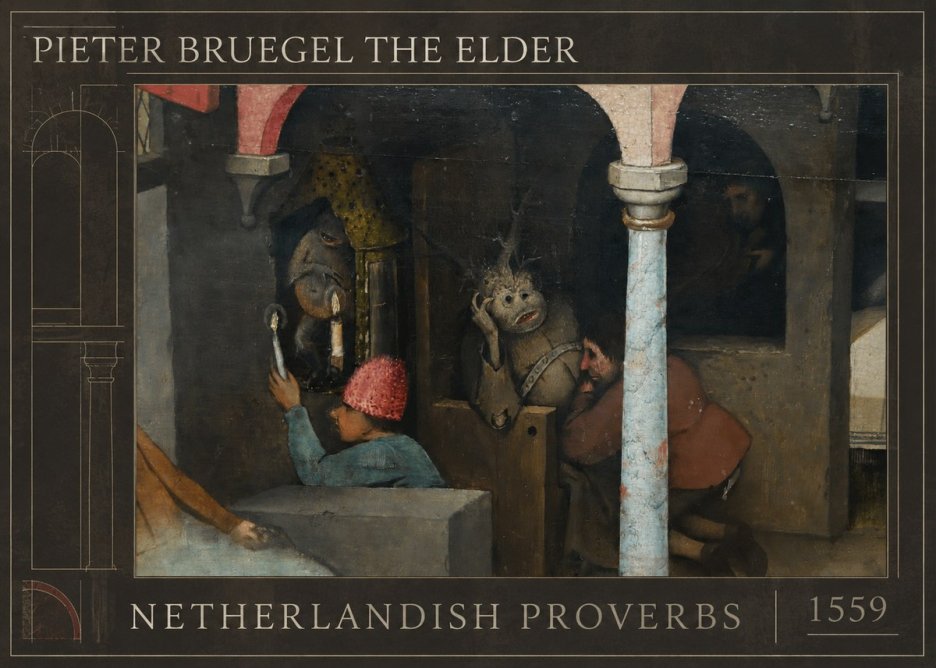 Pieter Bruegel Netherlandish Proverbs IX No1 - Poszter