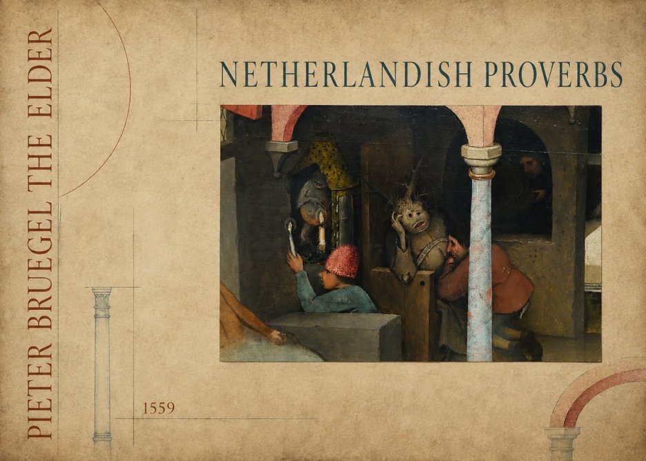 Pieter Bruegel Netherlandish Proverbs IX No3 - Poszter