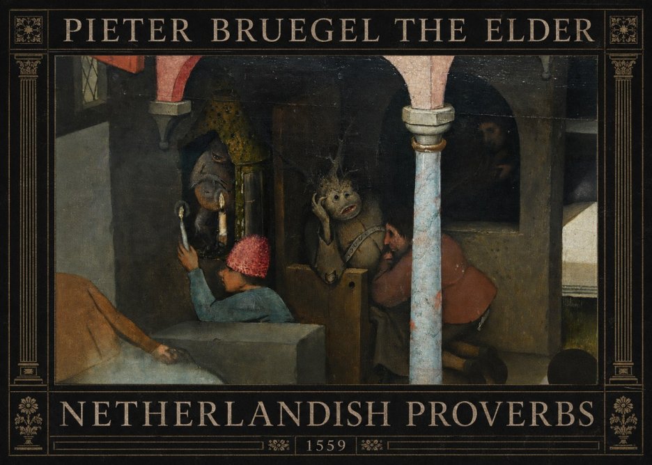 Pieter Bruegel Netherlandish Proverbs IX No4 - Poszter